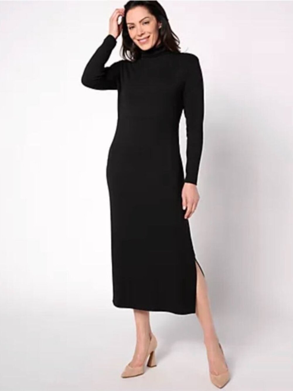 Women with Control - Size XL Finespun Jersey Midi Dress Tummy Control